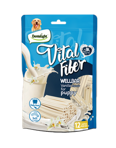 3" Vital Fiber Wellbar×12pcs 80g with 20% goat's milk powder, Vanilla flavour 